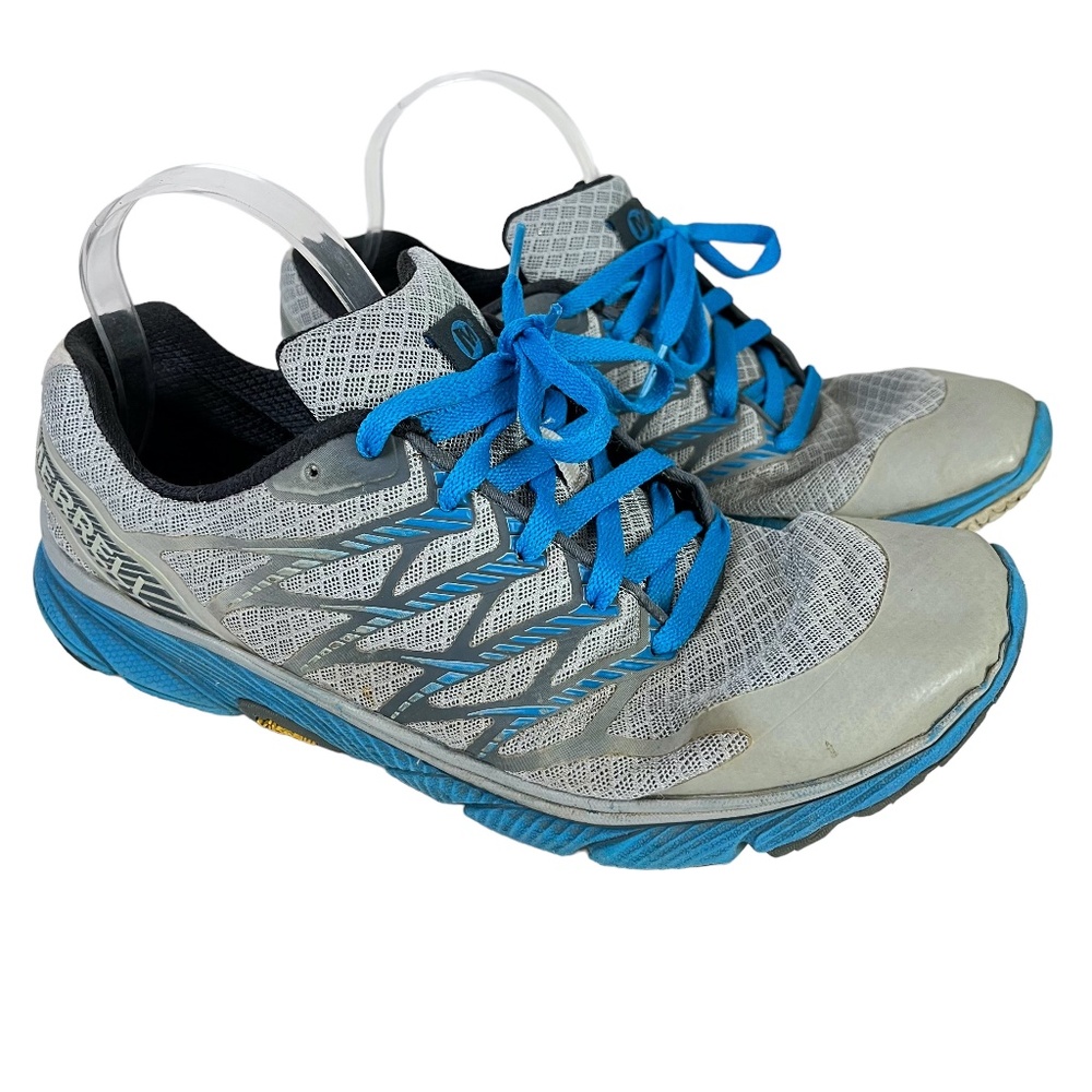 MERRELL Gray Racer Blue Lace Up BARE ACCESS ULTRA Sneakers Gym Running Shoes  12